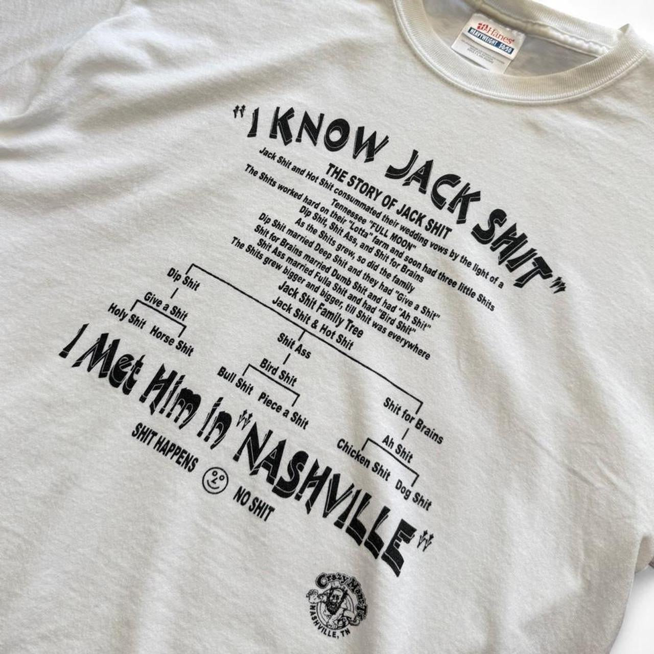 Vintage Y2K I Know Jack Sh*t Nashville Tennessee Novelty Joke T-shirt
