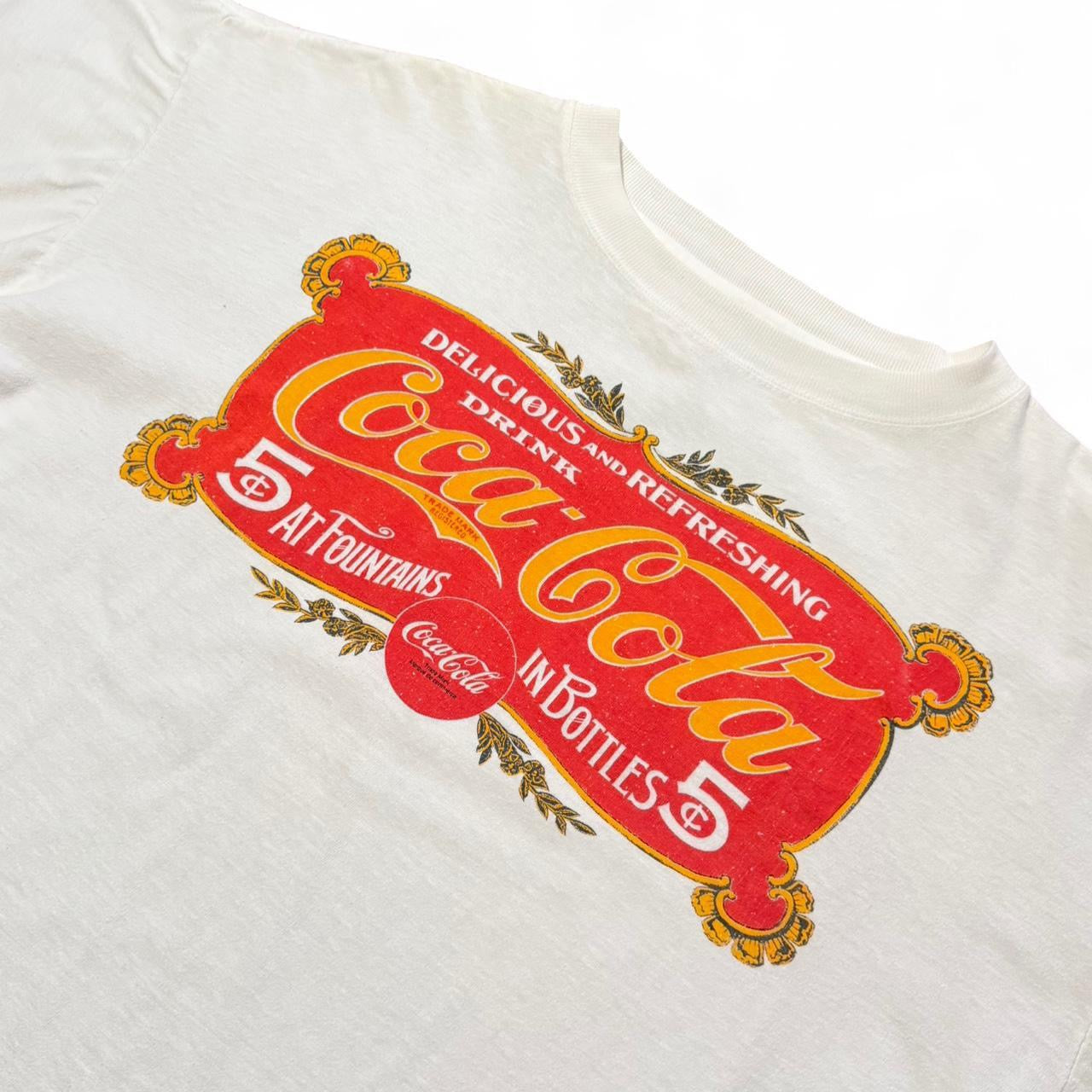 90s Coca-Cola Antique Graphic Soda Pop Logo Merch Tee