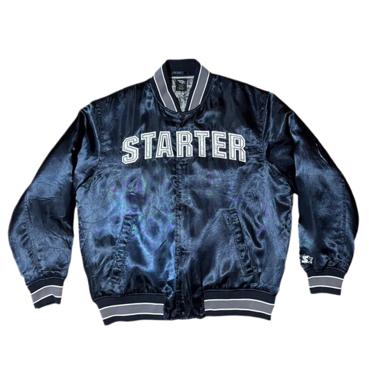 Y2K Tony Romo Dallas Cowboys Navy Blue Satin Starter Jacket