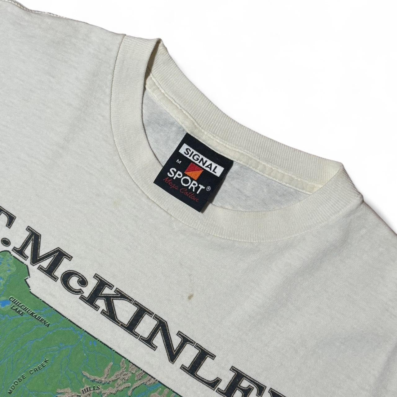 90s Mt. McKinley Alaska Wildlife Nature Animal Map Outdoors Tee