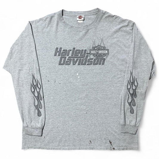 Harley Davidson Flames Long Sleeve Smokin’ Eagle Double Sided Shirt