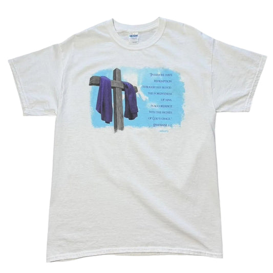 Vintage Y2K Christian Cross Religious Jesus Church Bible Prayer T-shirt