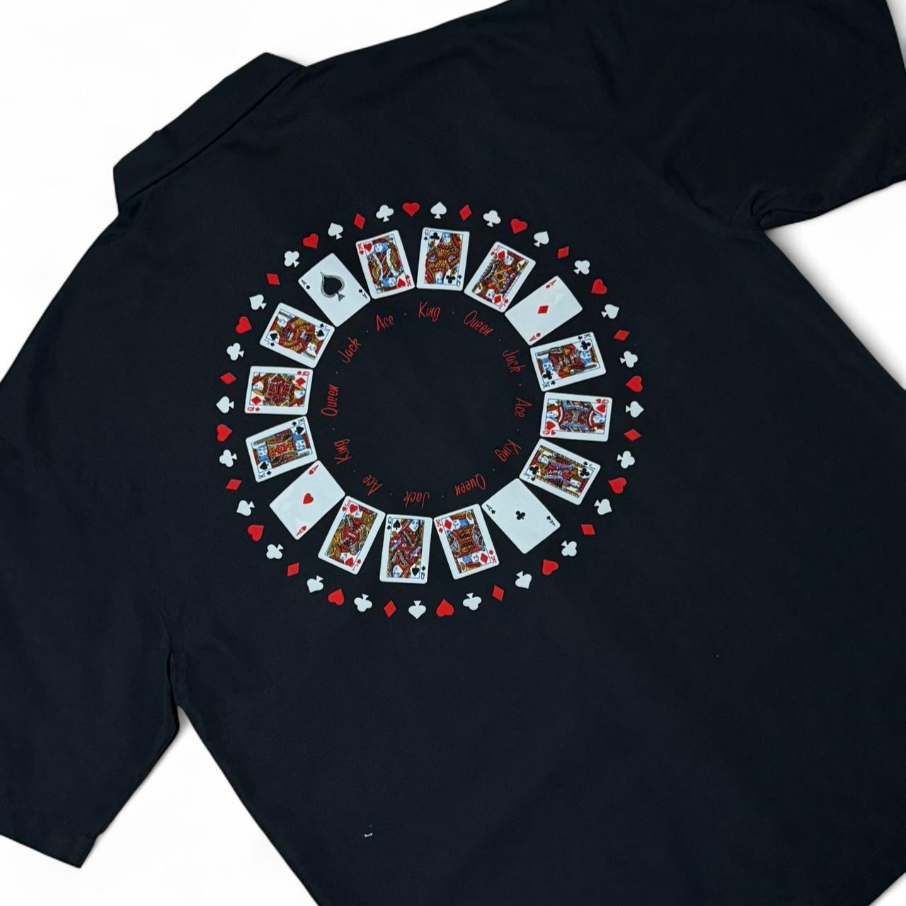 Y2K Poker Cards Gambling Casino Button Up Dress Shirt