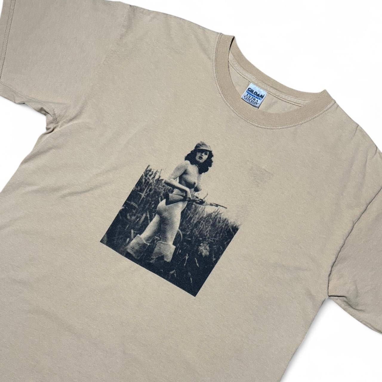 Y2K Sexy Soldier Army Weapon Retro Female Graphic T-shirt