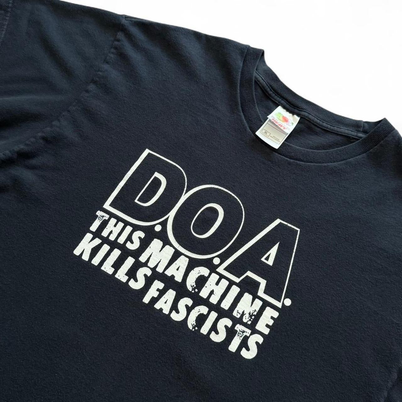 Y2K DOA This Machine Kills Fascists Punk Rock Vancouver Band T-shirt