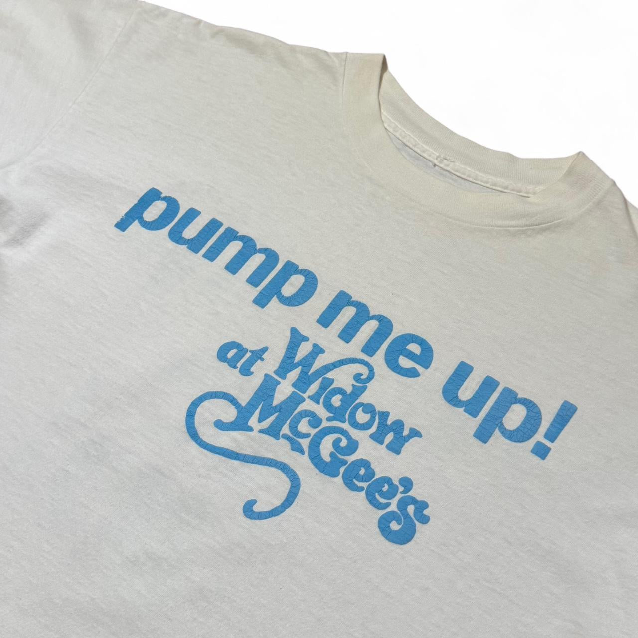 90s Puff Print Pump Me Up at Widow Mcgees Novelty Tee
