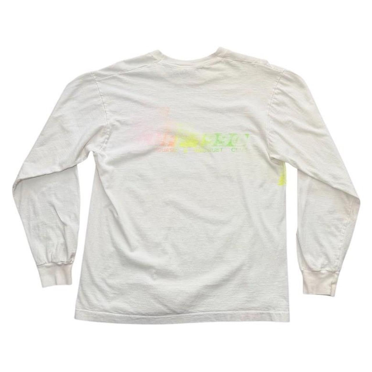 90s Fila Fio Sports Neon Gradient Ski Racquet Squash Long Sleeve Shirt