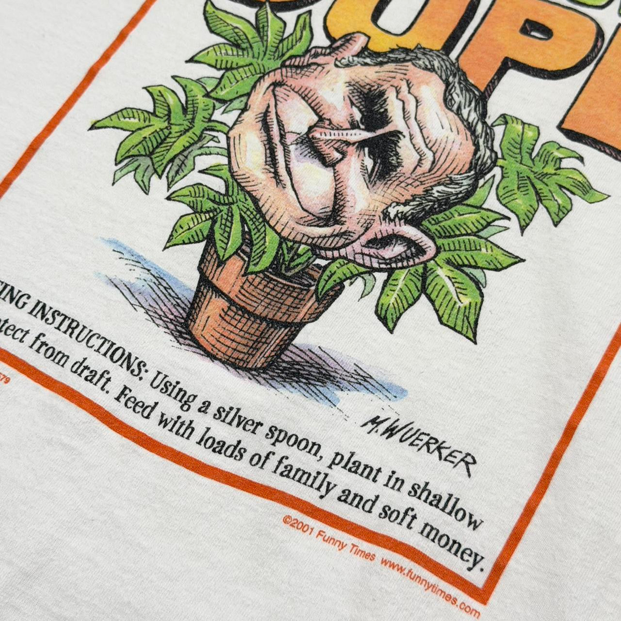 Vintage Y2K George Bush Texas Homegrown Dope Satire Funny Weed Marijuana T-shirt