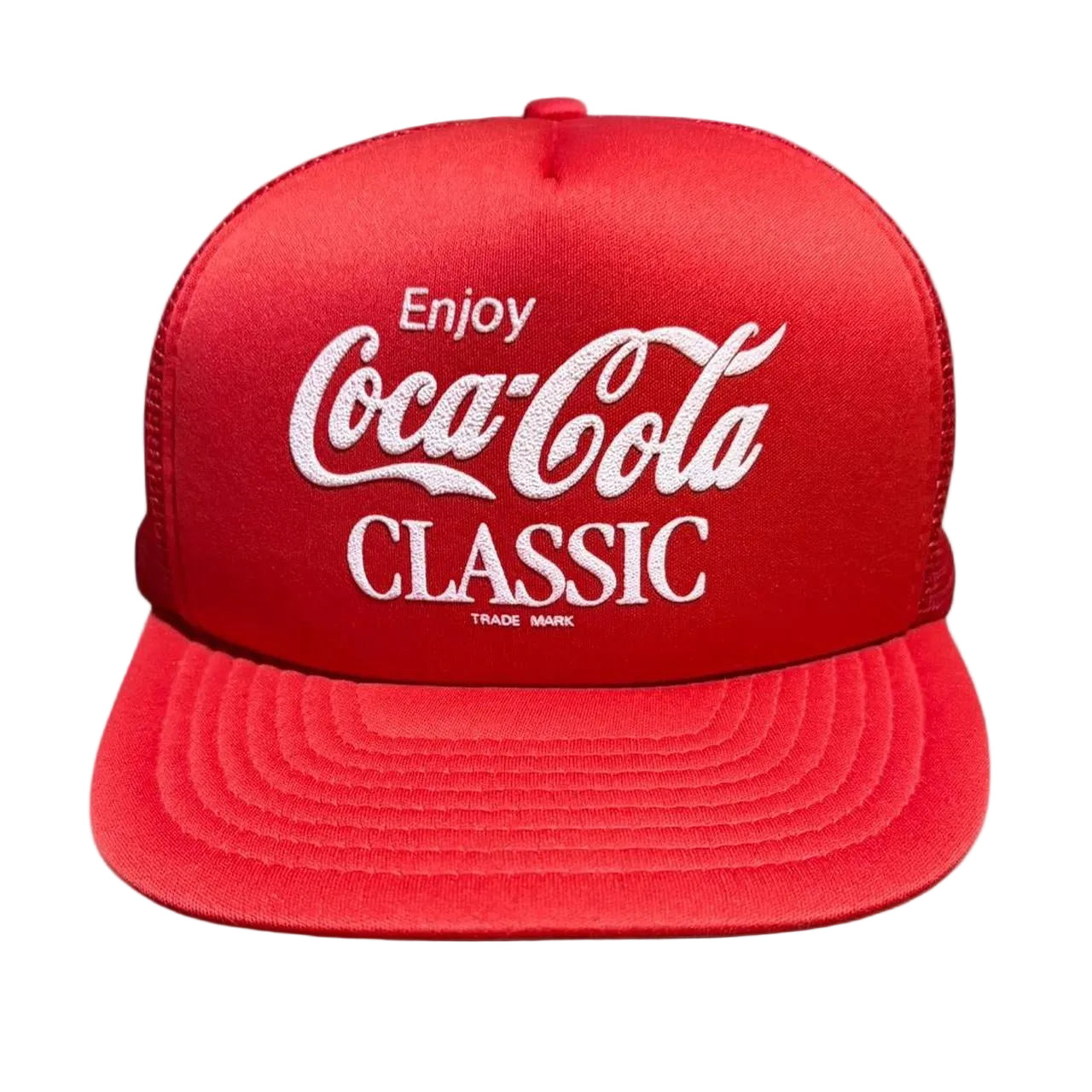 Vintage 90s Red Coca-Cola Retro Trucker Foam Mesh Snapback Hat Cap