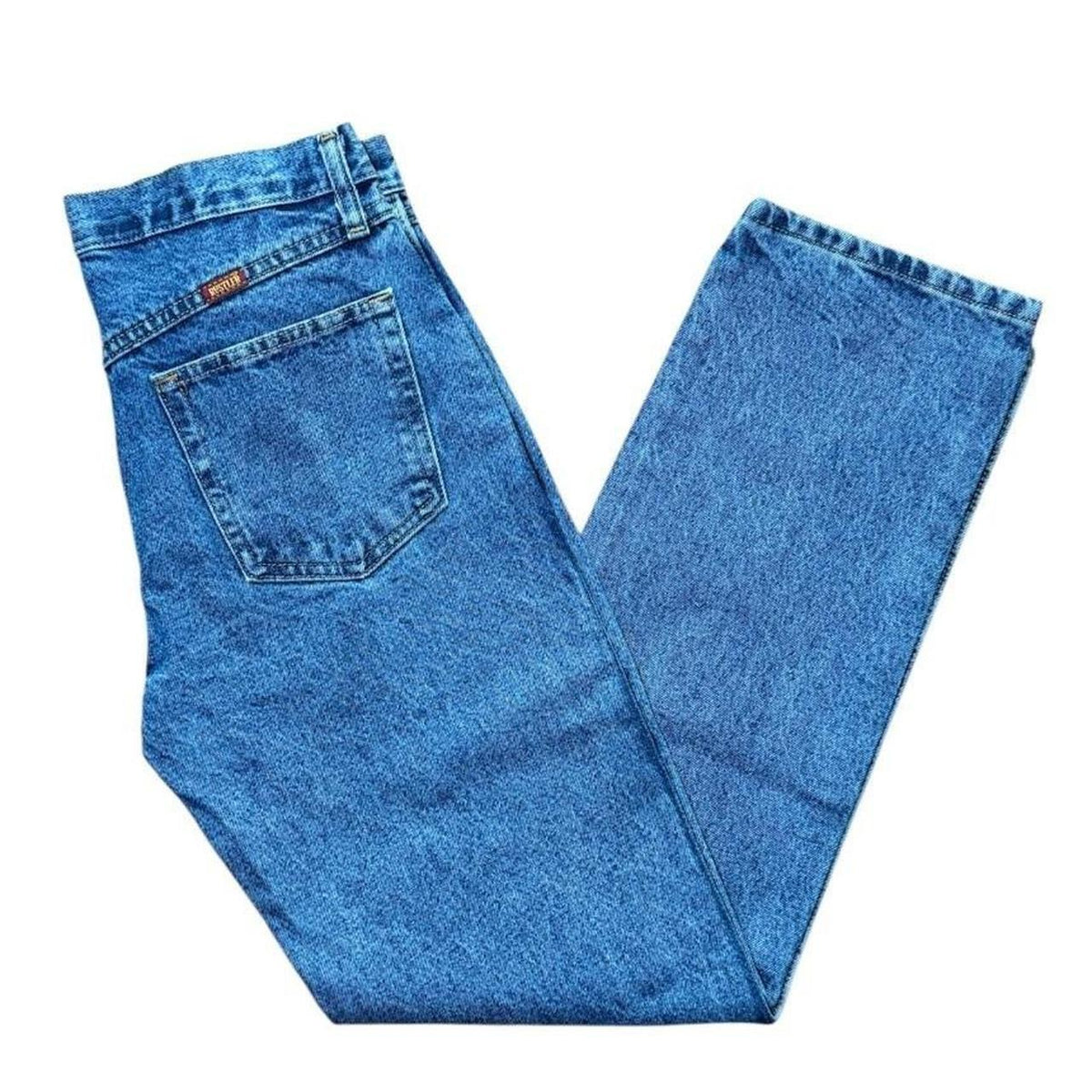 90s Y2K Rustler Mens Regular Fit Straight Leg Denim Jeans Blue Wash Pant