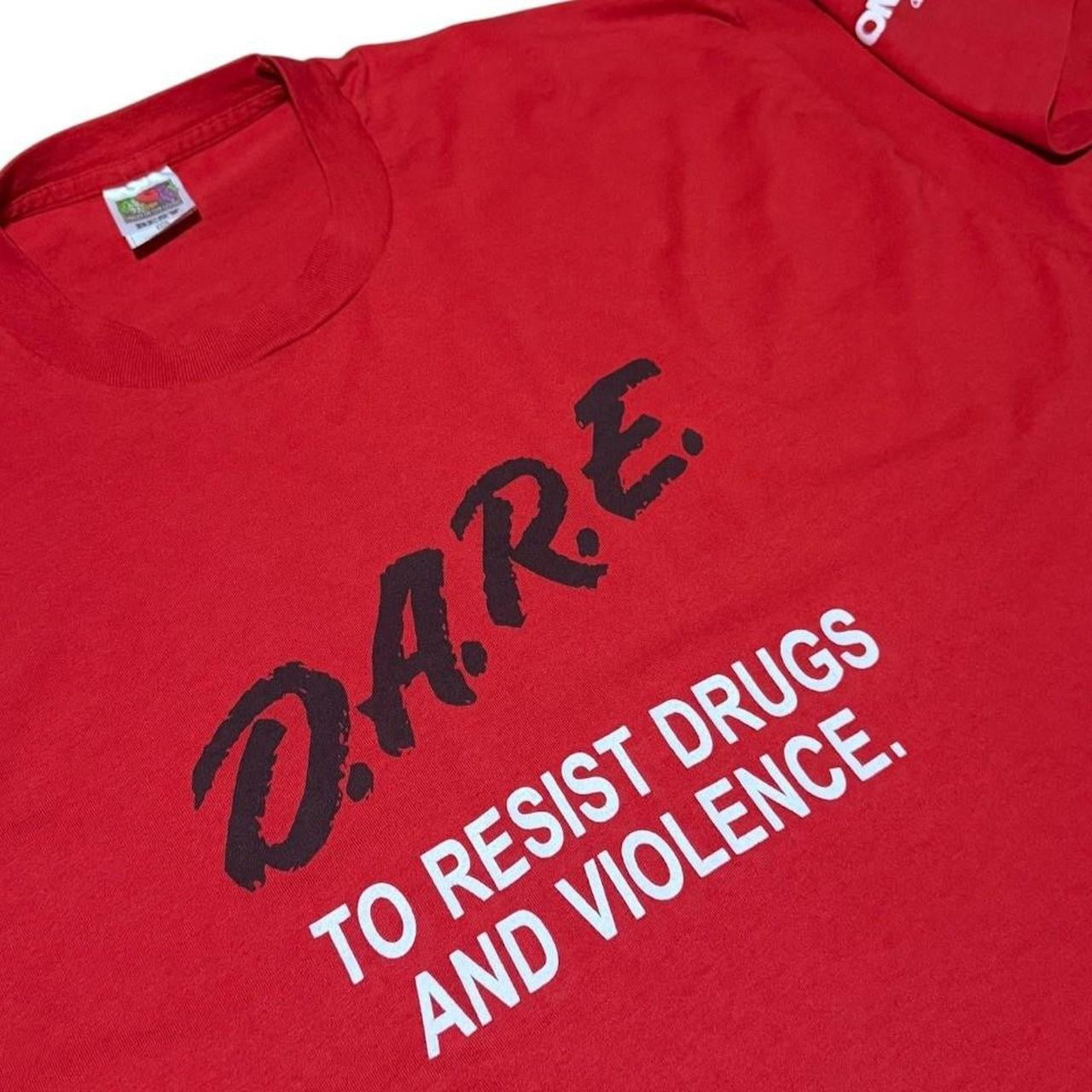 90s DARE To Resist Drugs Bank Promo Graphic Logo Single Stitch T-shirt