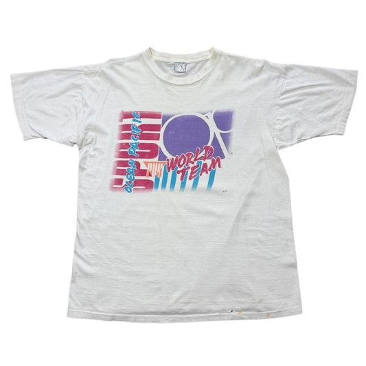 90s Ocean Pacific OP World Team Surf Art Beach Sport Graphic T-shirt