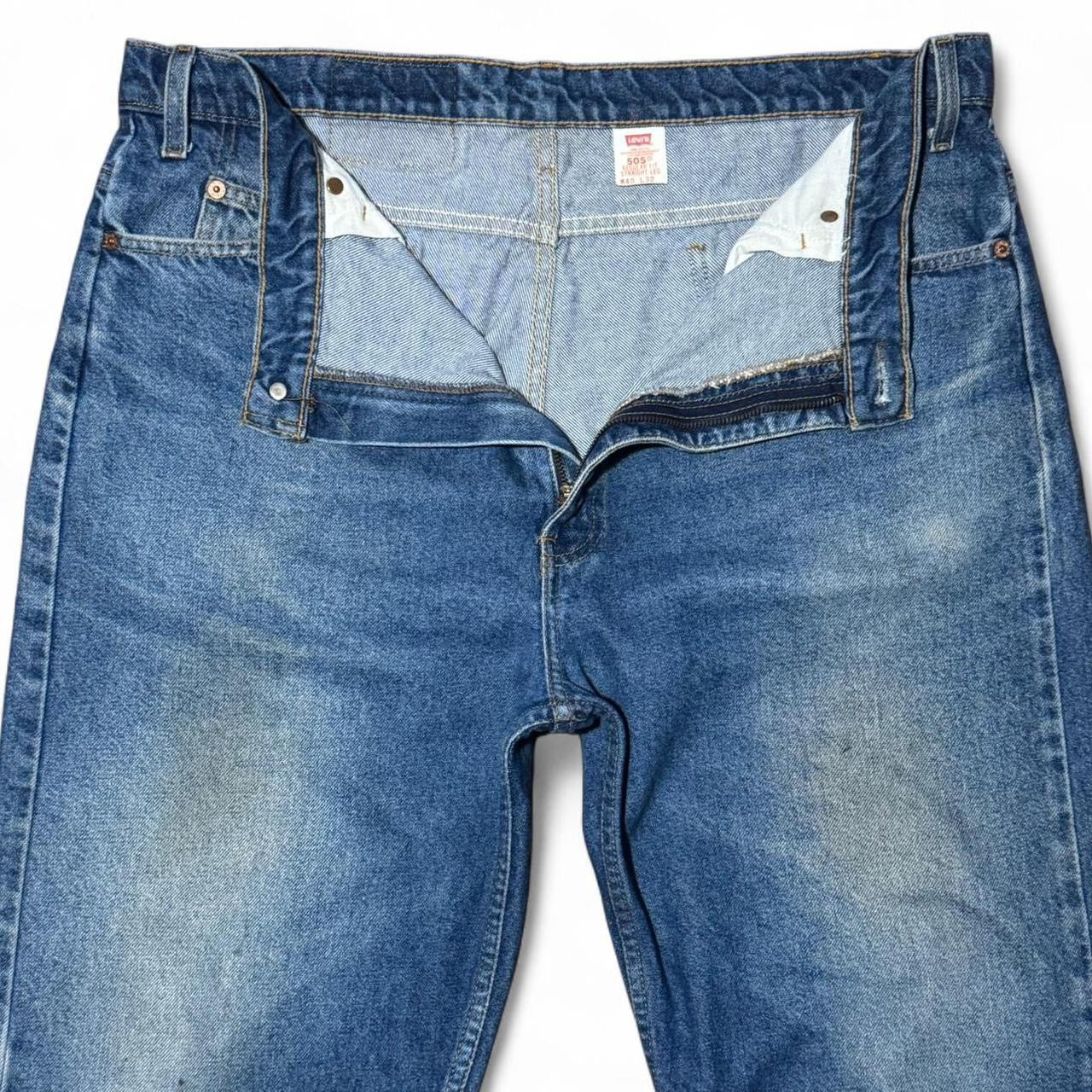 Orange Tab Levi’s 505 Straight Leg Blue Denim Jeans