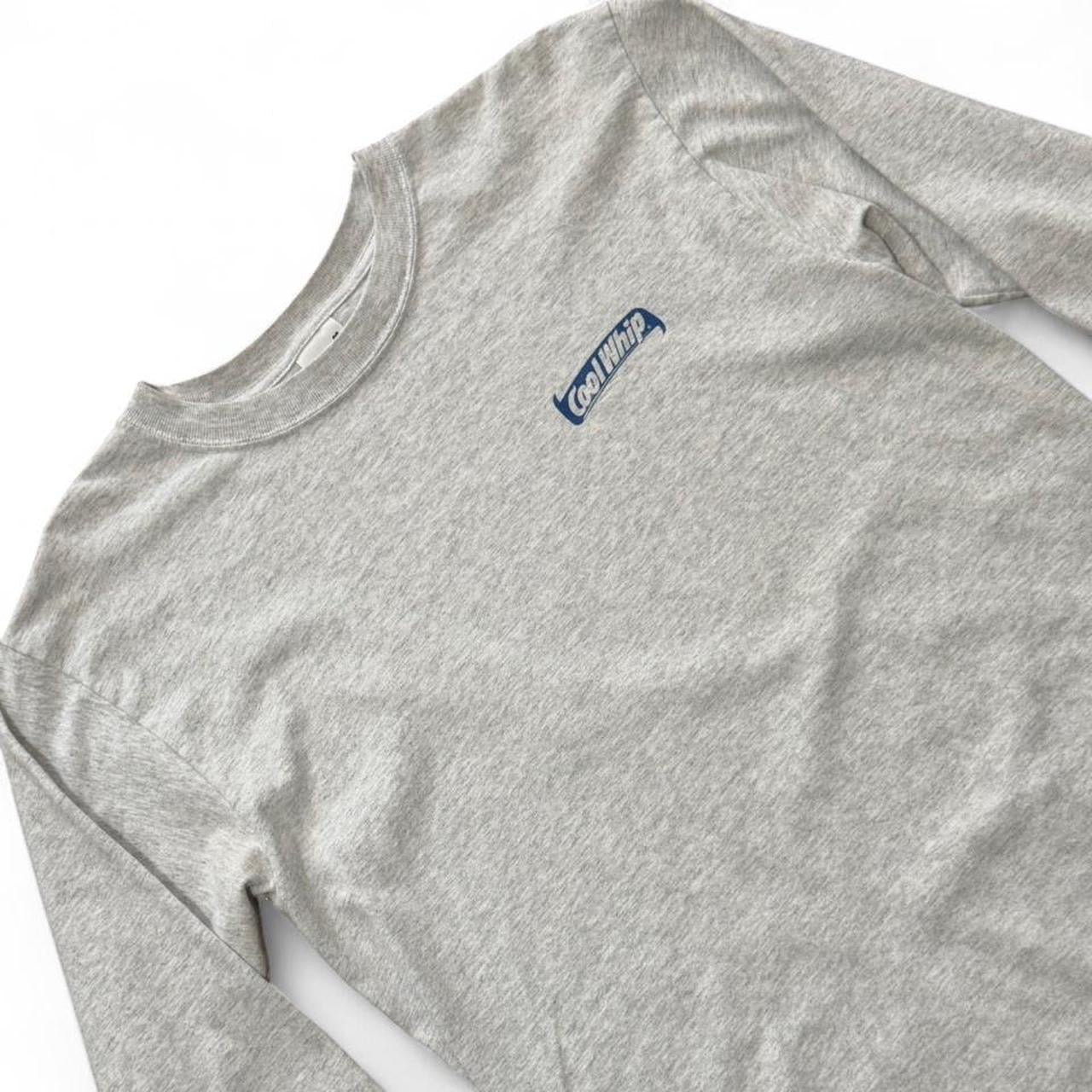 90s Cool Whip Logo Grey Promo Chest Graphic Long Sleeve Shirt