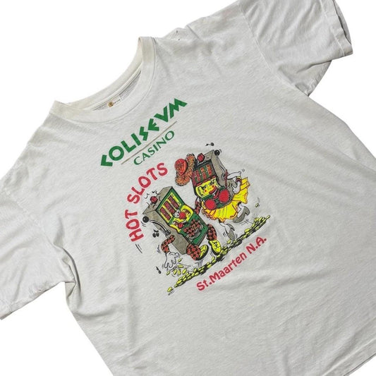 80s Coliseum Casino St Maarten Hot Slots Art Gambling Graphic T-shirt