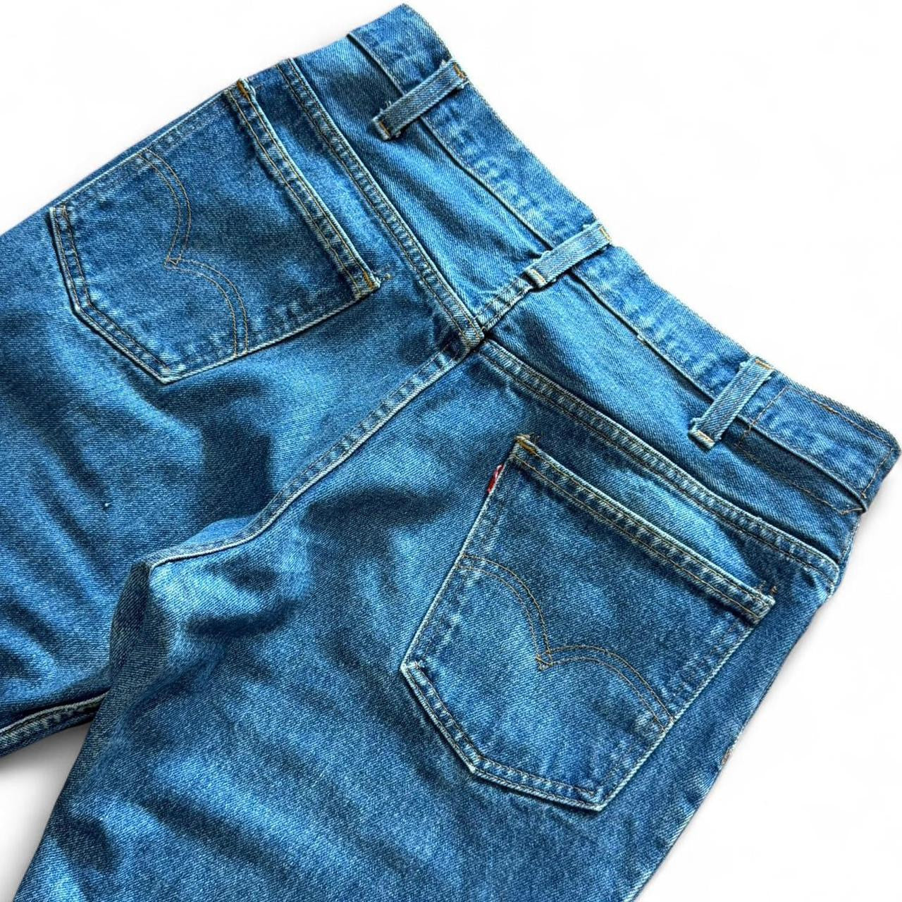 Vintage 90s Hemmed Levi’s Blue Wash Denim Red Tab Jeans