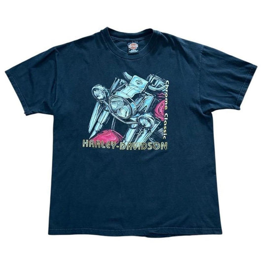 90s Harley Davidson Biker Motorcycle Chrome Classic Graphic T-shirt