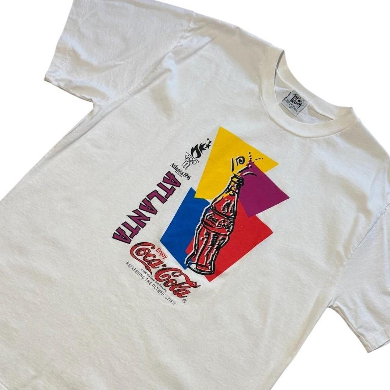 Vintage 1996 Atlanta Olympics USA Coca-Cola Promo Souvenir Graphic Art T-Shirt