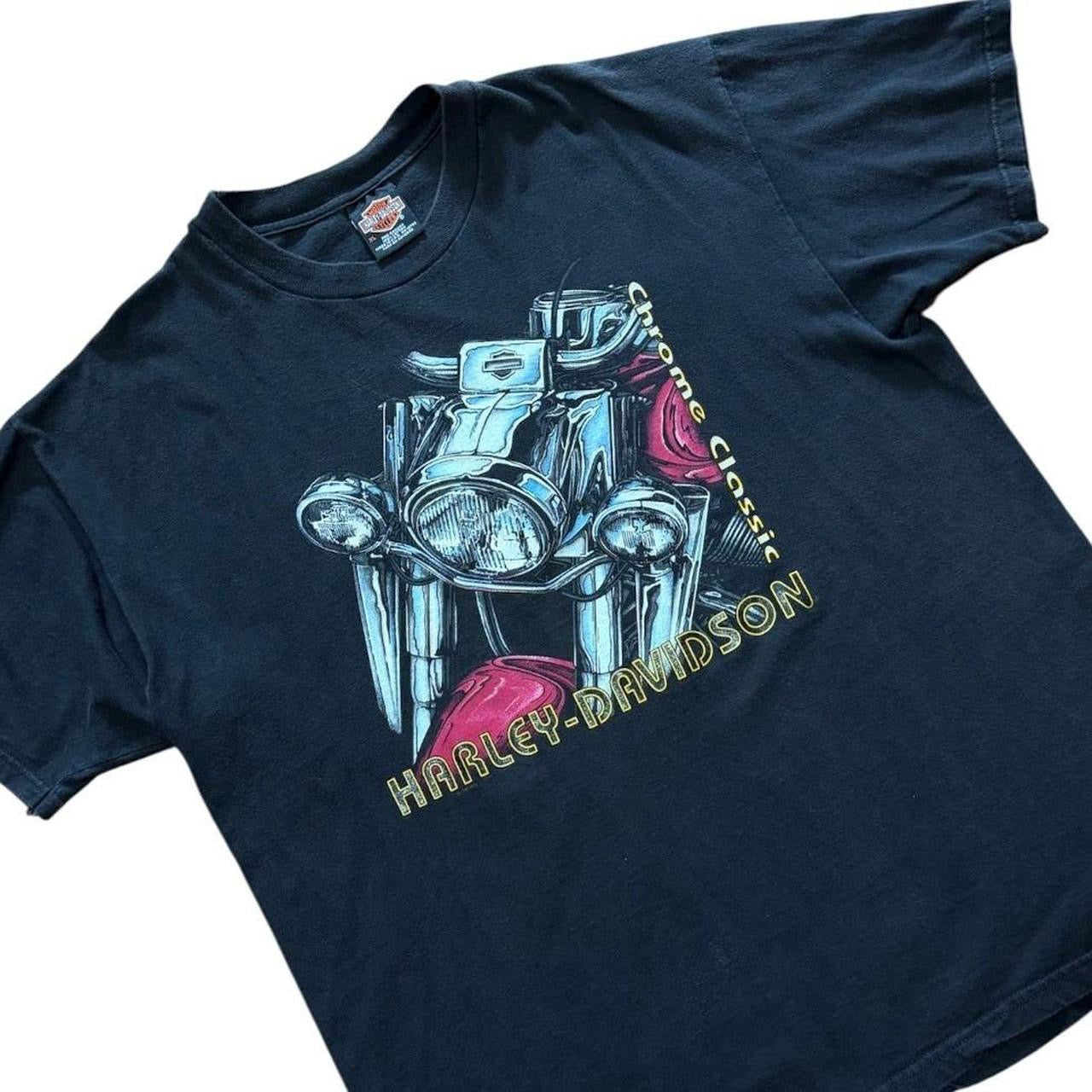 90s Harley Davidson Biker Motorcycle Chrome Classic Graphic T-shirt