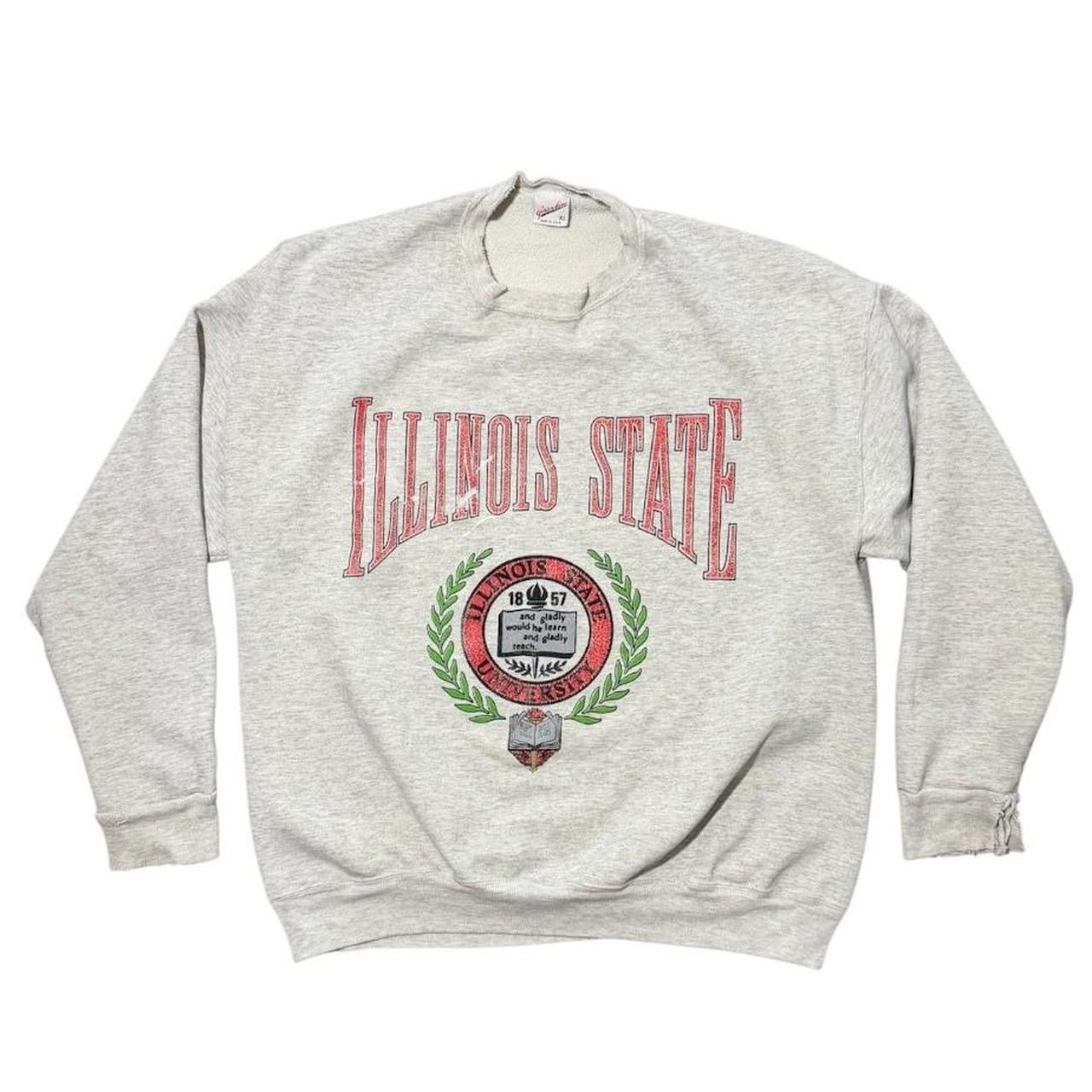 90s Illinois State University USA Crest Scholar Varsity Crewneck Sweater