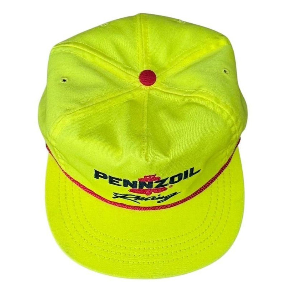 80s Pennzoil Racing Auto USA Sports Leather Rope Strapback Cap Hat
