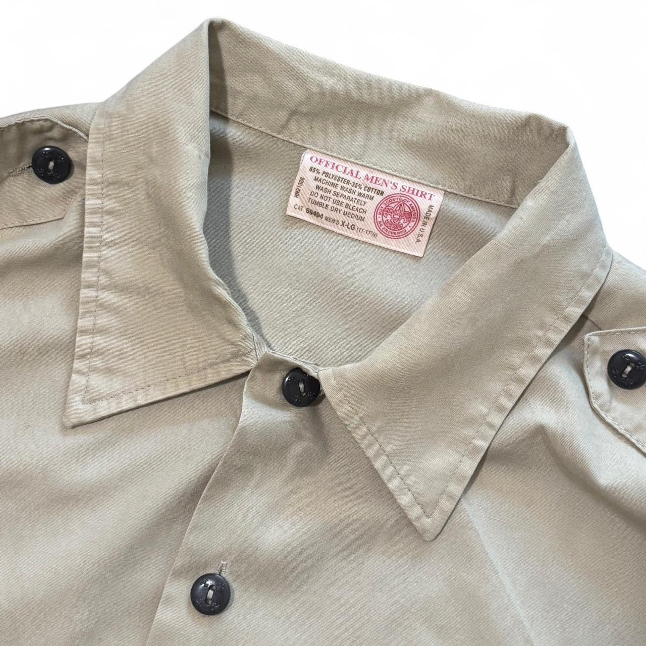 Vintage Boys Scouts Patched Uniform Shirt