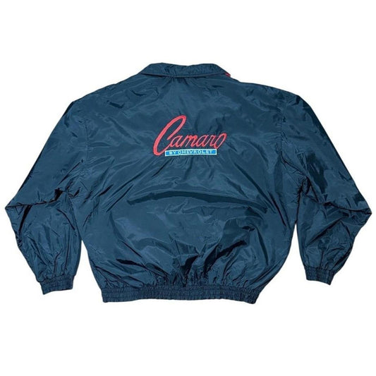 90s Chevrolet Camaro Car Embroidery Zip Windbreaker Racing Sports Jacket