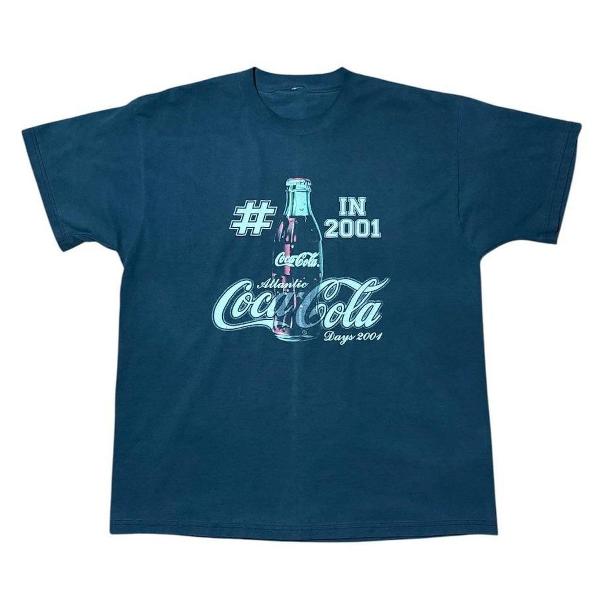 Y2K Coca Cola Atlantic Days 2001 Coke Bottle Drink Promo Graphic T-shirt
