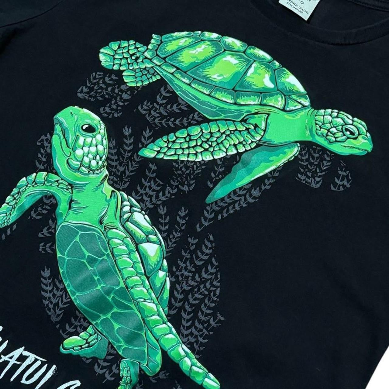 Y2K Puff Print Huatulco Mexico Sea Turtle Ocean Marine Graphic T-Shirt
