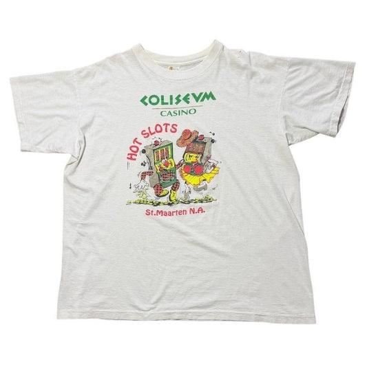 80s Coliseum Casino St Maarten Hot Slots Art Gambling Graphic T-shirt