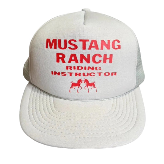 Vintage 90s Mustang Ranch Riding Instructor Western Cowboy Mesh Snapback Hat