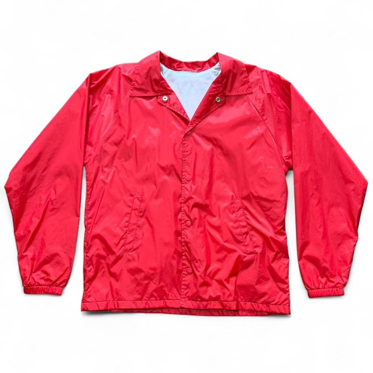 Y2K Bompton Hip Hop Rap LA YG Red Button Up Coaches Jacket Windbreaker