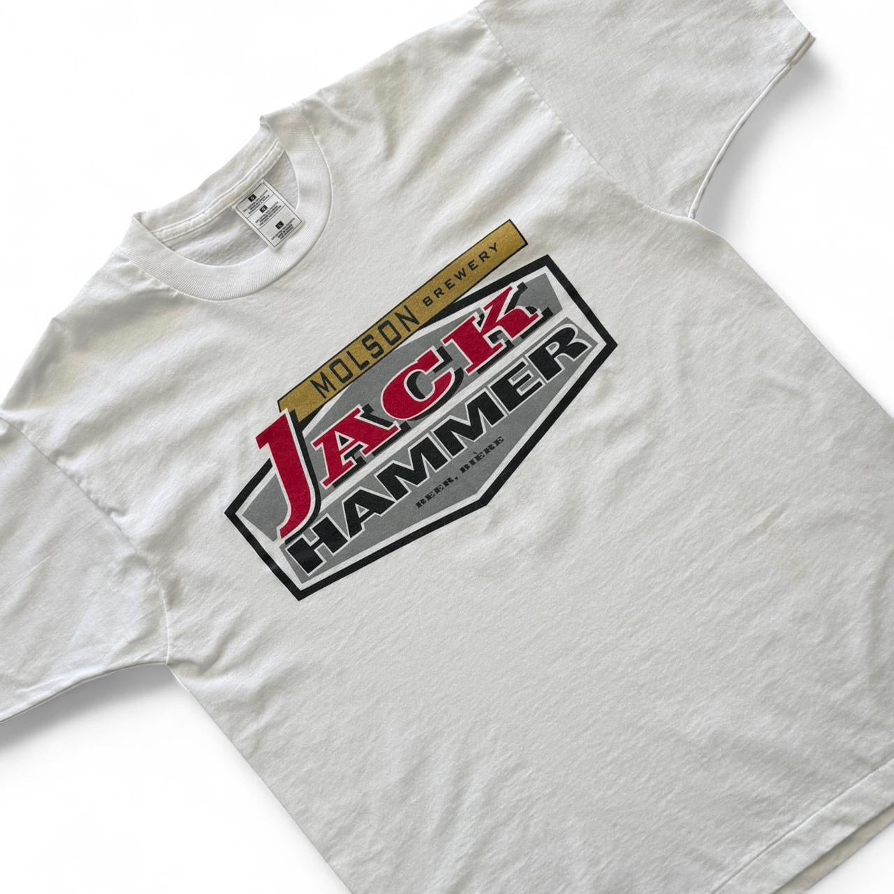 Vintage Y2K Molson Canadian Jack Hammer Beer Promo T-shirt