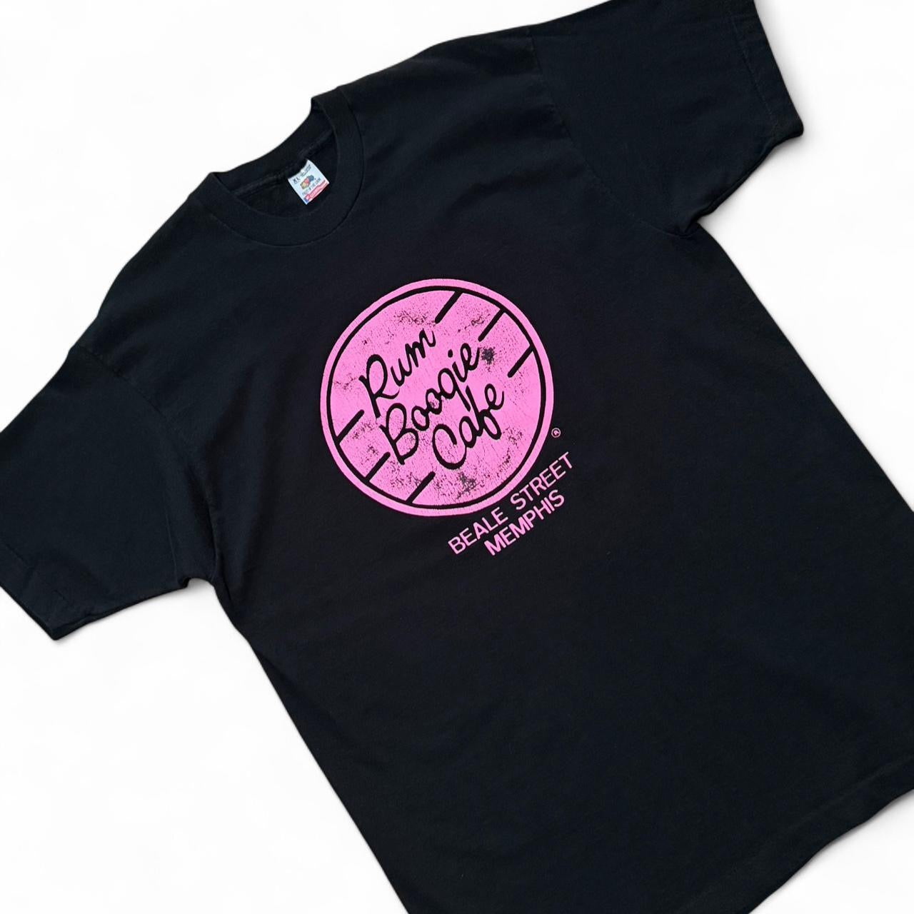 90s Rum Boogie Cafe Beale Street Memphis Pink Graphic T-shirt