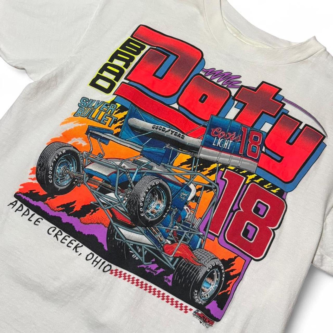 Vintage 90s Brad Doty Nascar Sprint Racer Ohio Auto Car Graphic T-shirt