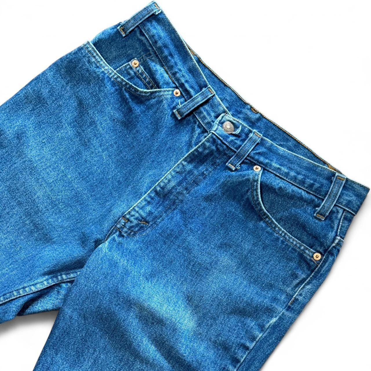 Vintage 90s Hemmed Levi’s Blue Wash Denim Red Tab Jeans