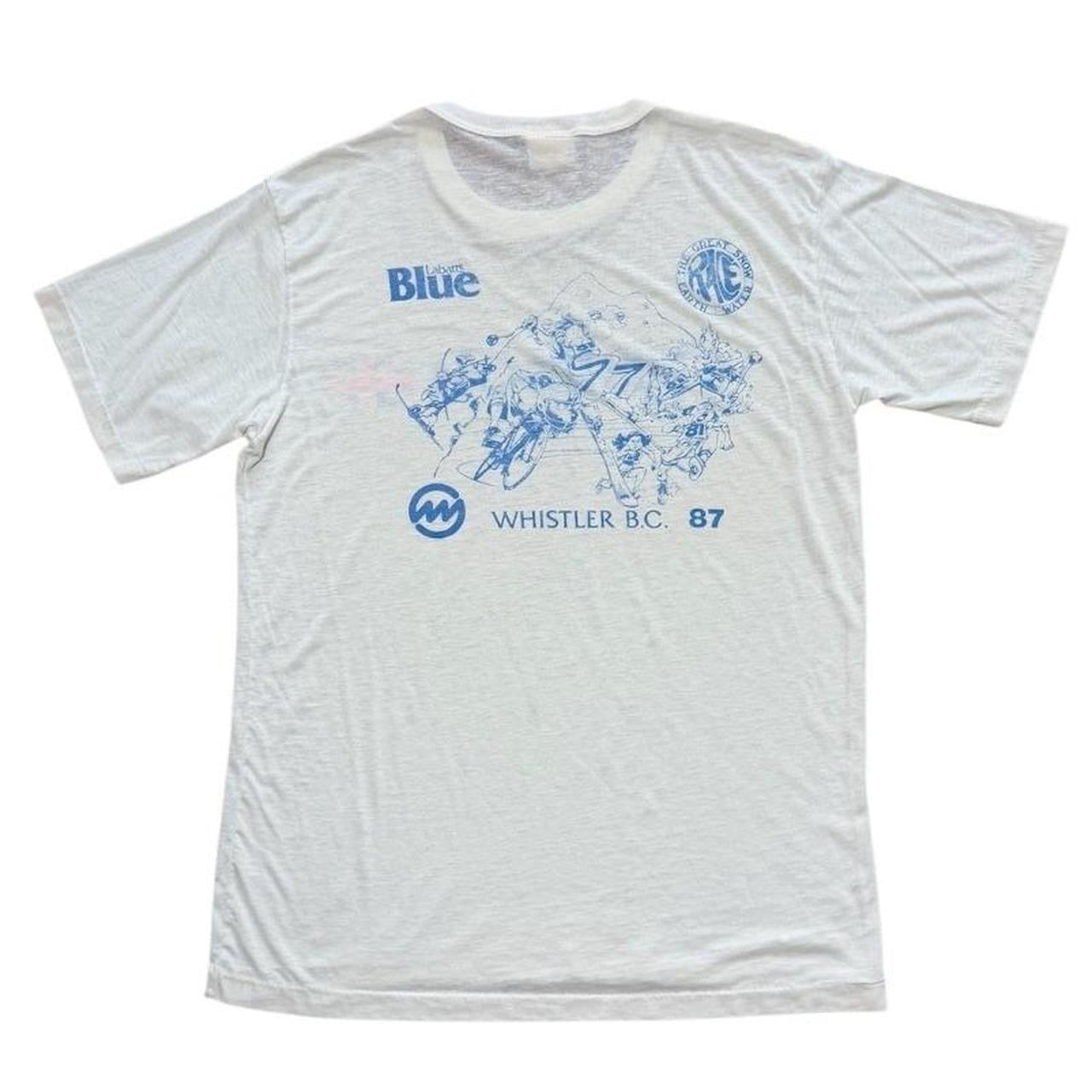 80s Reebok Whistler BC Great Race Labatt Beer Bike Run Ski Sport T-Shirt