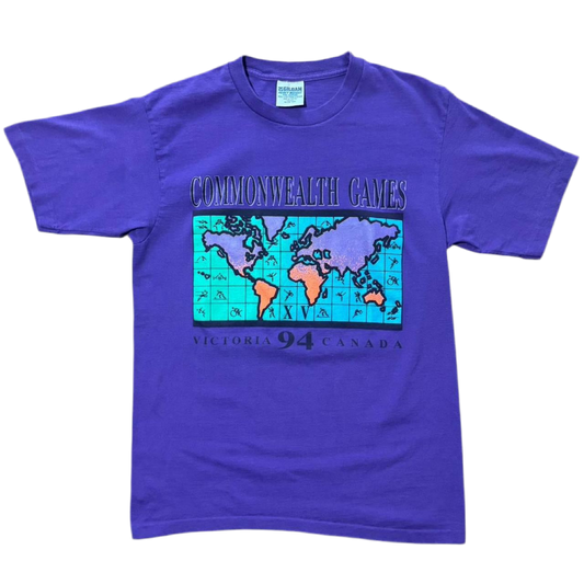 1994 Victoria BC Commonwealth Games World Map Tee