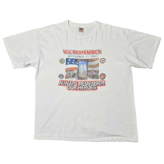 Y2K 9/11 Memorial Commemorative We Remember Our Heroes Graphic Tee