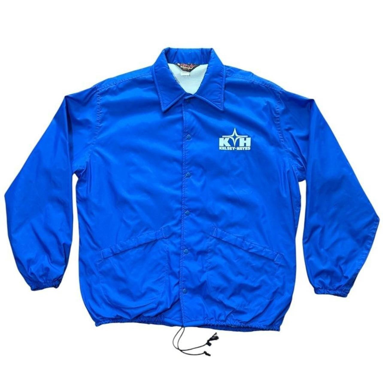 80s Kelsey Hayes Auto Car Racing Team USA Coaches Button Up Coat Jacket