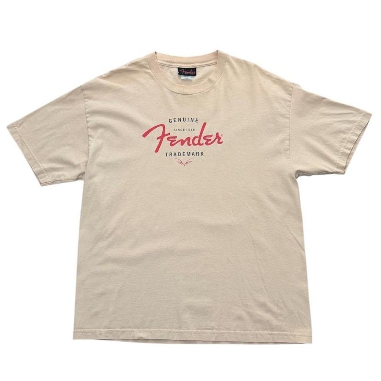 90s Y2K Fender Genuine Trademark Guitars Musician Graphic Logo T-shirt
