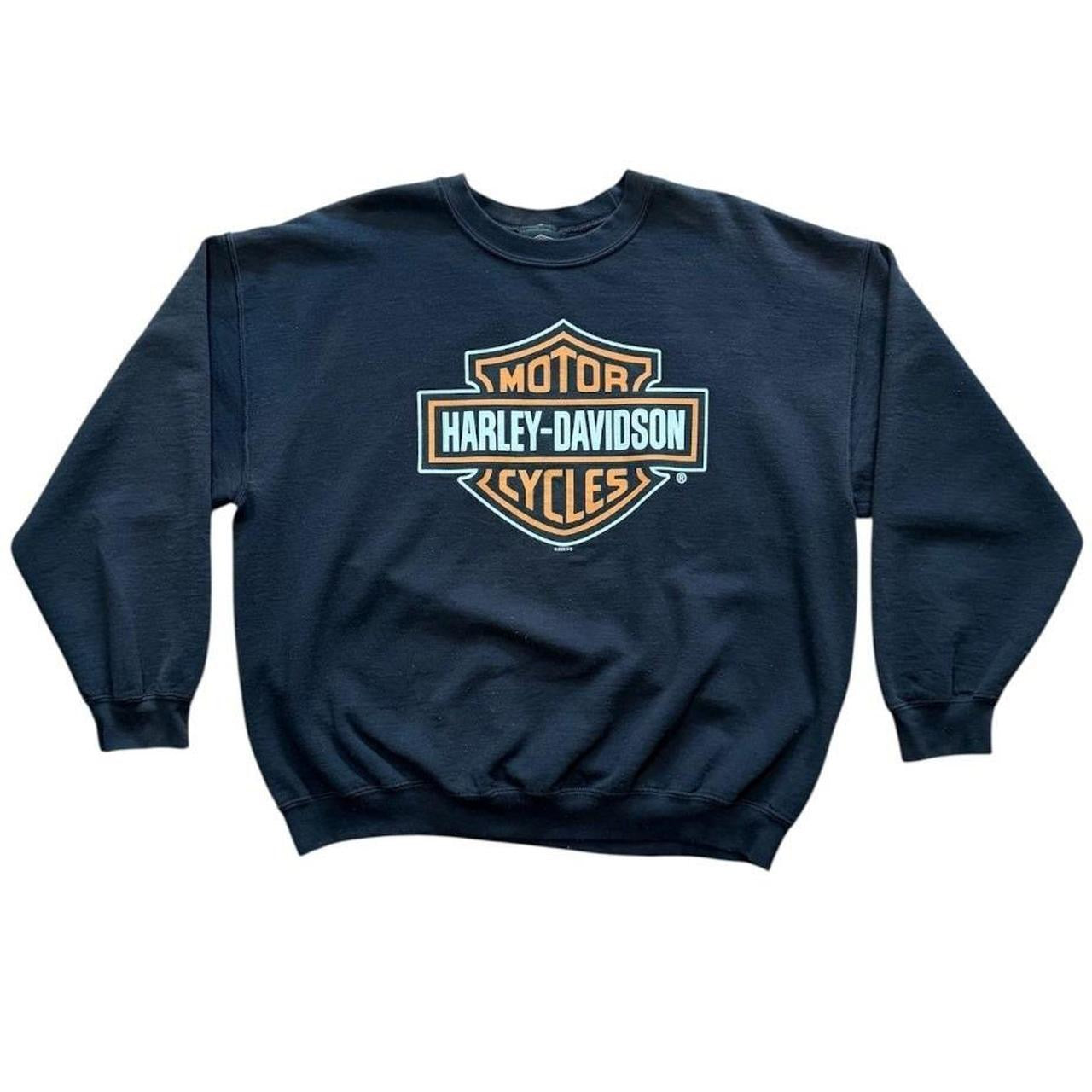 Harley Davidson Heaven Australia Faded Motorcycle Biker Logo Crewneck Sweater