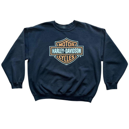 Harley Davidson Heaven Australia Faded Motorcycle Biker Logo Crewneck Sweater