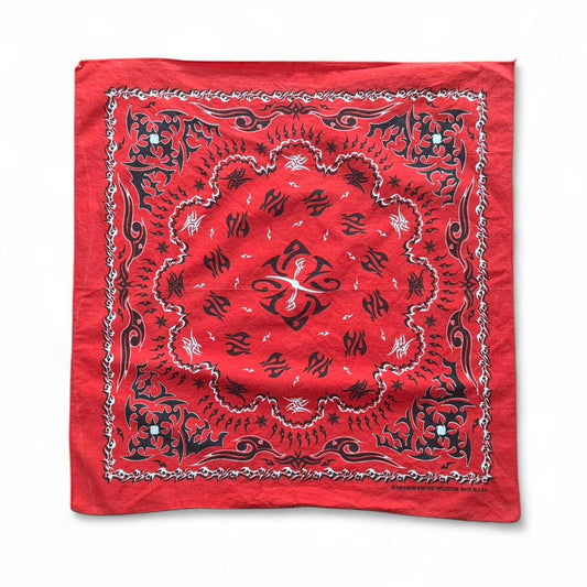 80s Red Tribal Biker Bandana Handkerchief