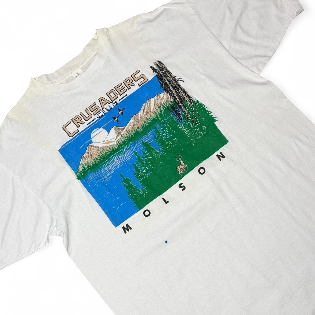 Vintage 90s Molson Crusaders Golf Hunting Sports Mens Beer Club T-shirt