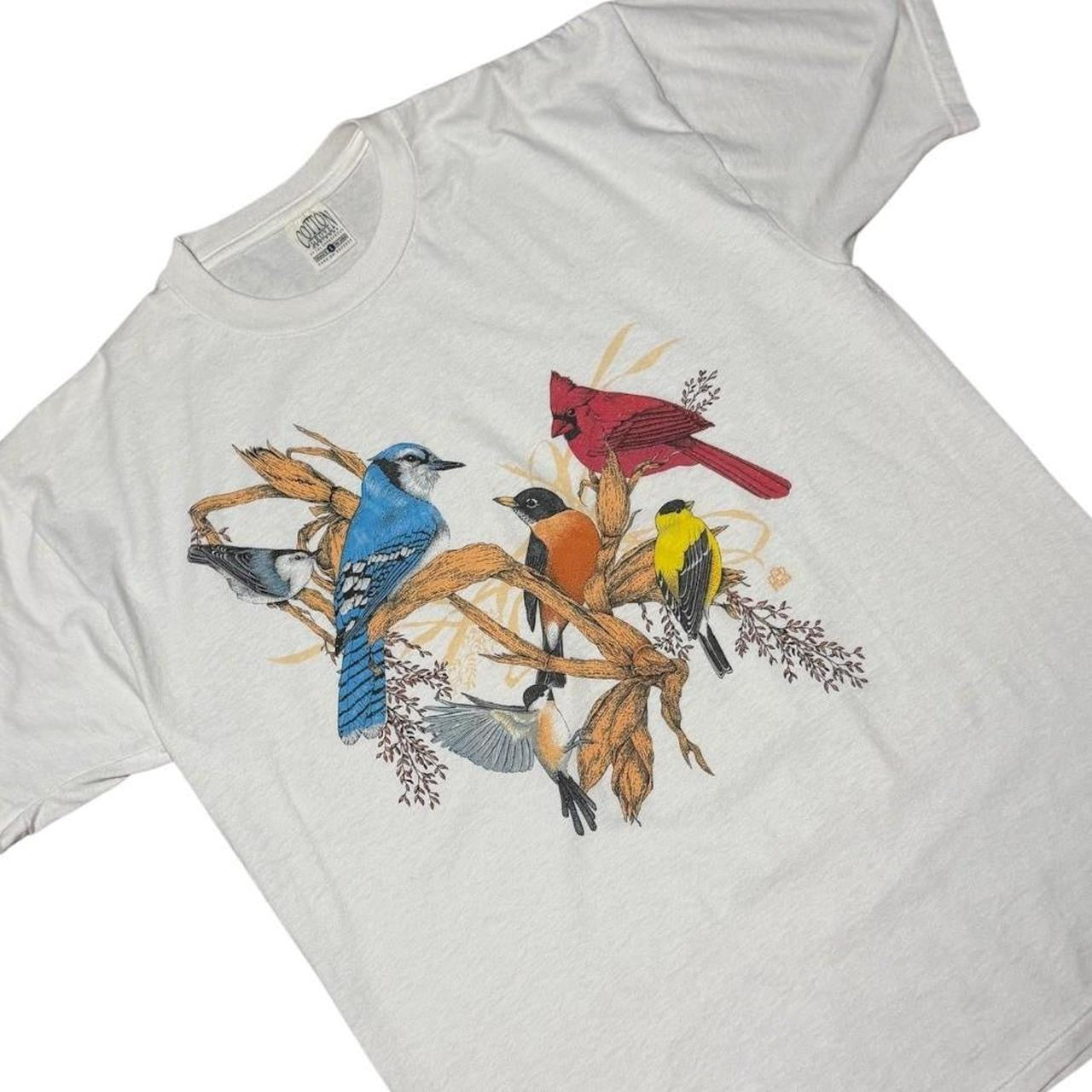 90s Birds Justice Tree Branch Nature Animal Aviary Art Graphic T-shirt