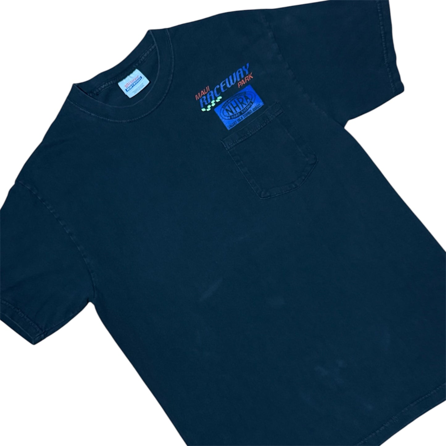 Y2K Maui Raceway Park NHRA 40th Anniversary Auto Cars Pocket T-Shirt