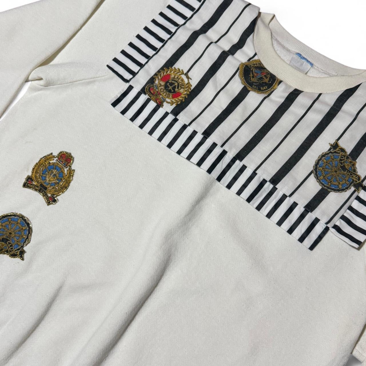90s Marina Bay Sailor Yacht Club Crested Emblem Sweater