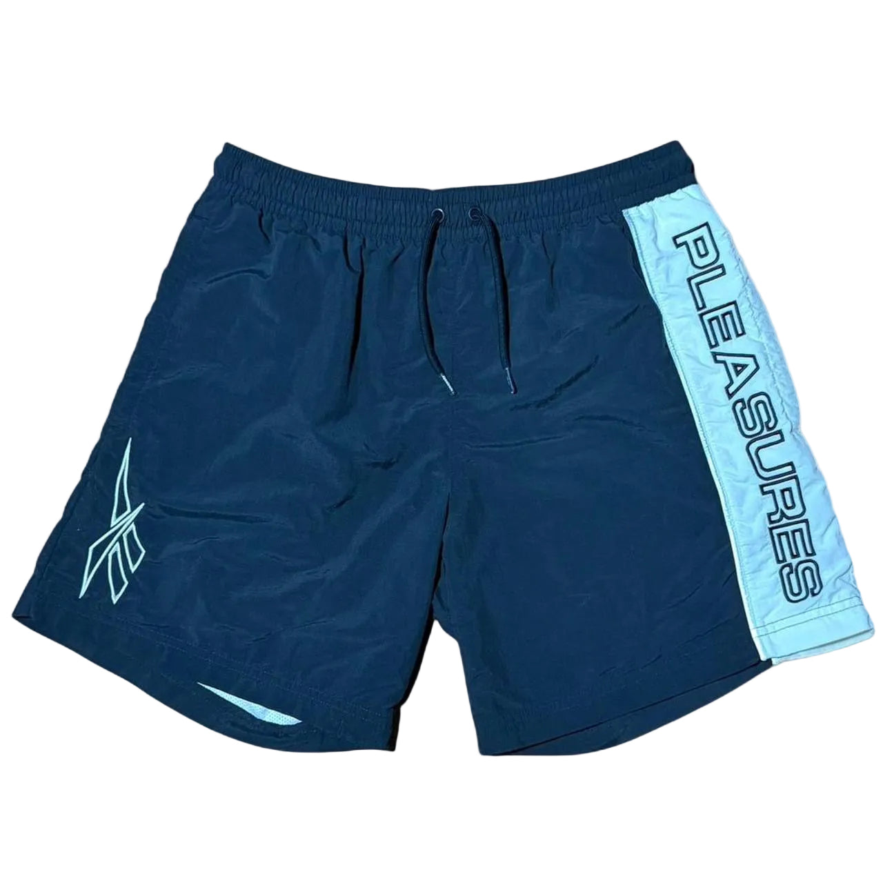 Reebok x Pleasures Colab Black & White Swim Trunk Hype Sport Shorts