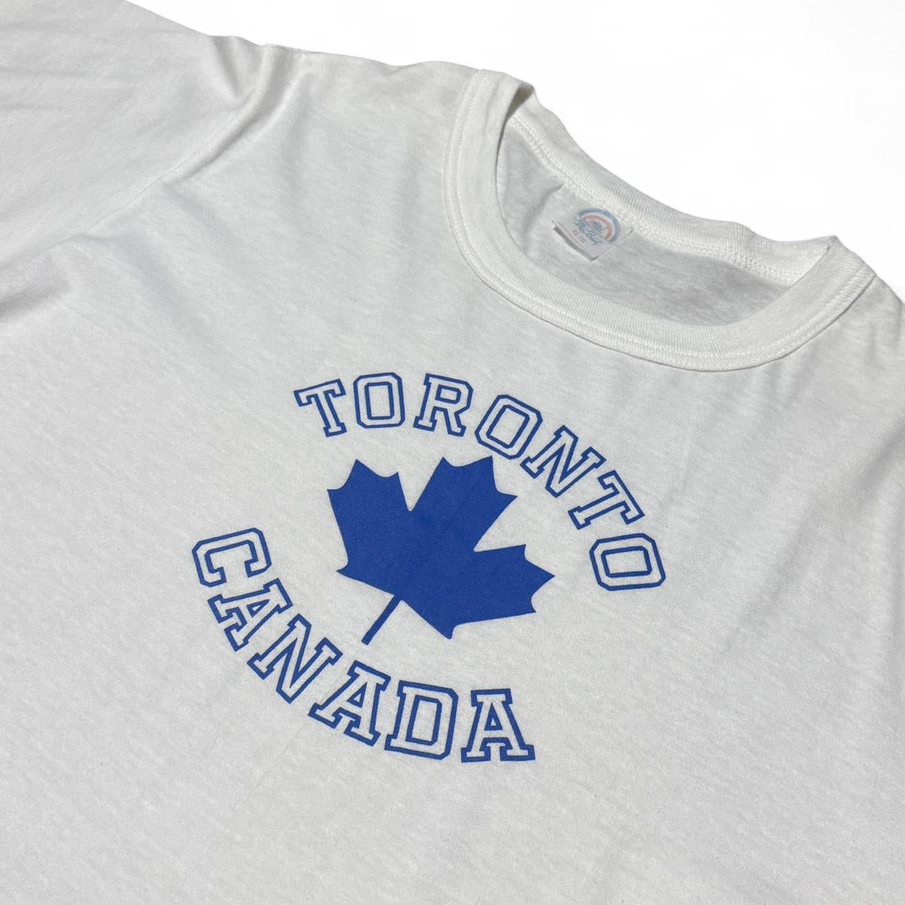 Vintage 80s Toronto Canada Souvenir Blue Maple Leaf Single Stitch T-shirt